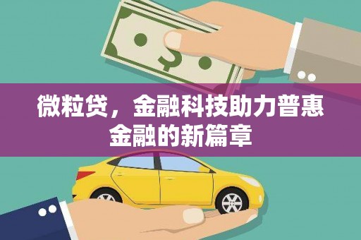洋山微粒贷，金融科技助力普惠金融的新篇章